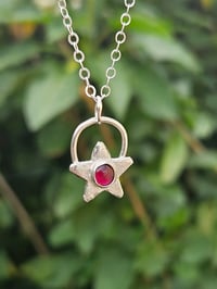 Image 7 of Garnet Star Sterling Silver Necklace 
