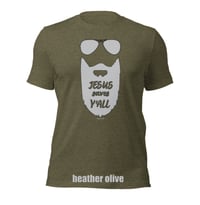 Image 2 of Jesus Saves Y'all Grey Bearded Canvas Bella tee - FREE SHIPPING!!