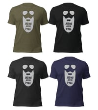 Image 1 of Jesus Saves Y'all Grey Bearded Canvas Bella tee - FREE SHIPPING!!