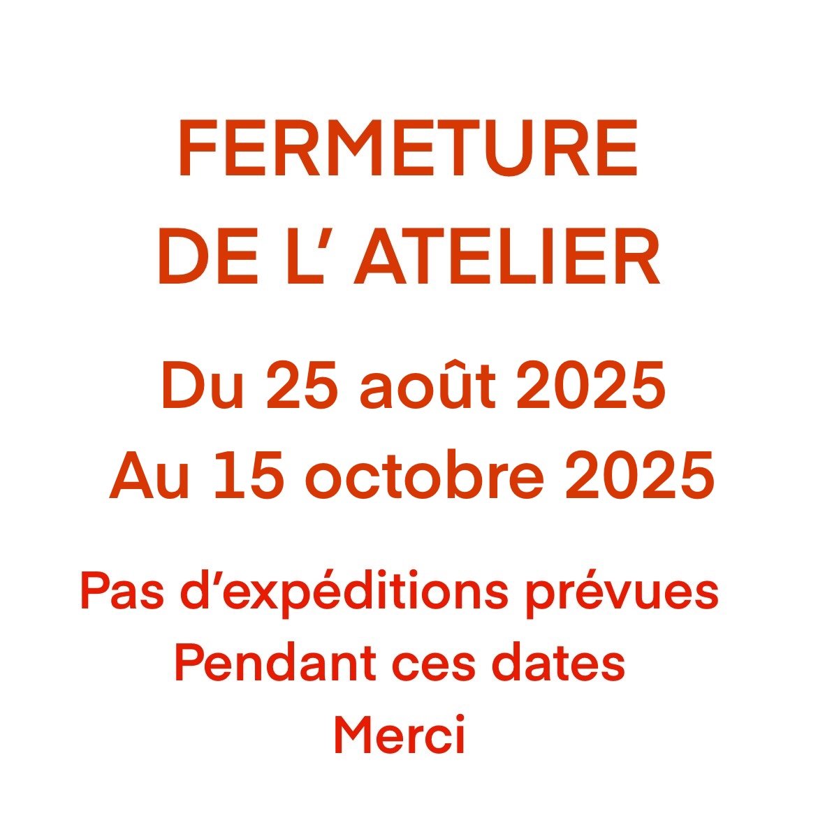 Image of Fermeture annuelle 