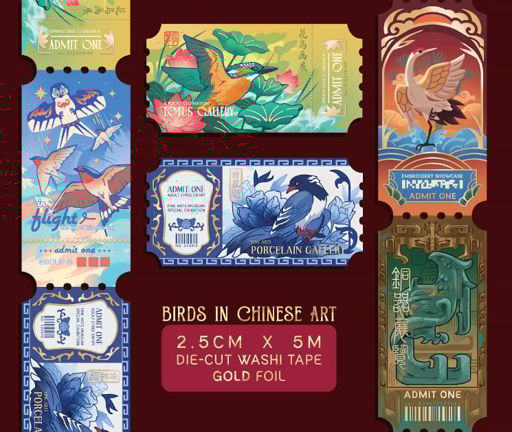 Birds in Chinese Art - Washi Tape