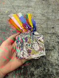 Image 5 of Handmade & Hand marbled Gift Tags with tassels // set of 5