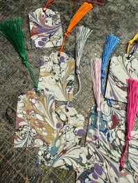 Image 6 of Handmade & Hand marbled Gift Tags with tassels // set of 5
