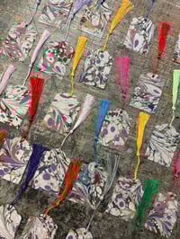 Image 3 of Handmade & Hand marbled Gift Tags with tassels // set of 5