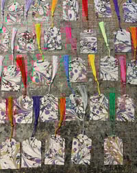 Image 8 of Handmade & Hand marbled Gift Tags with tassels // set of 5