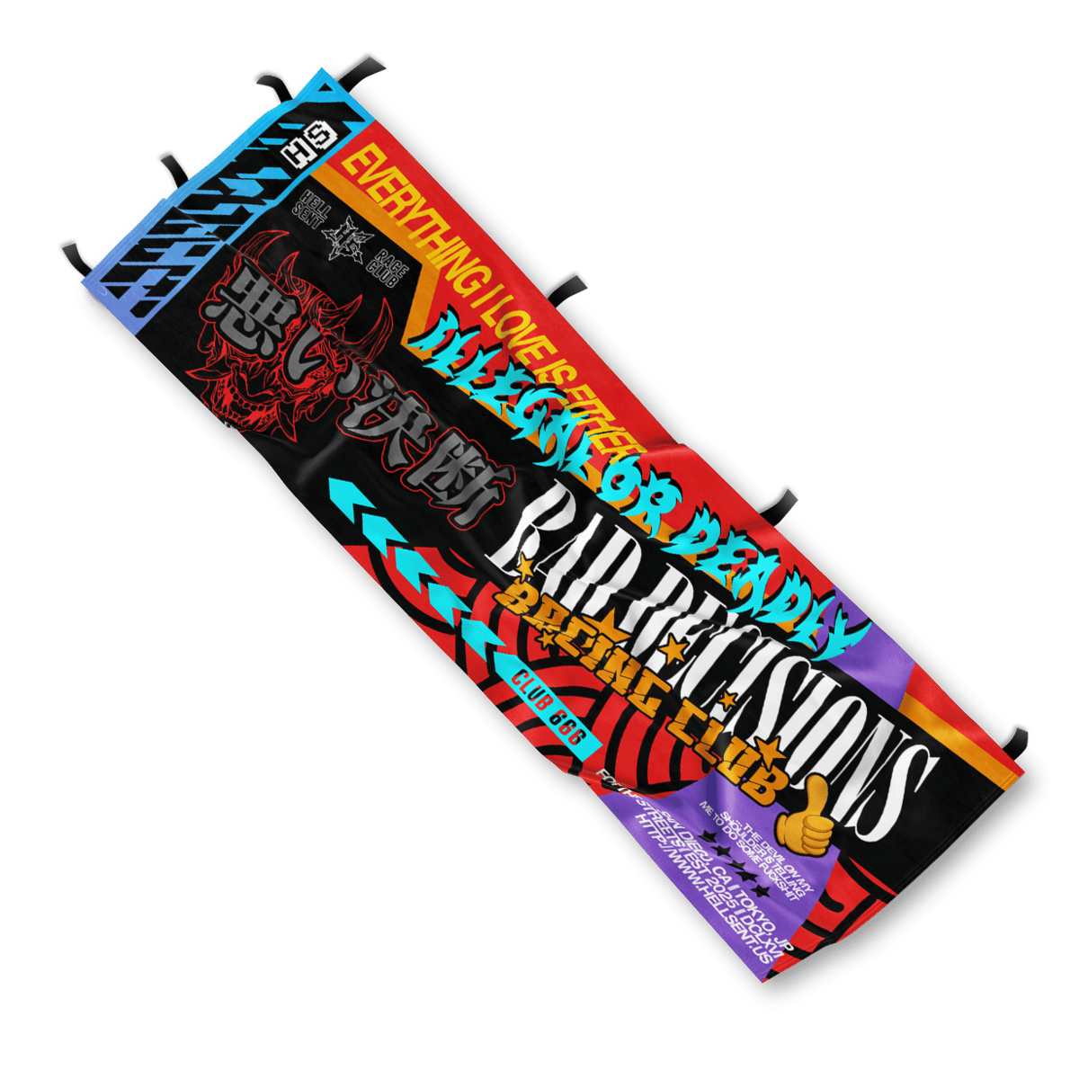 Image of Bad Decisions Racing Club Nobori Flag