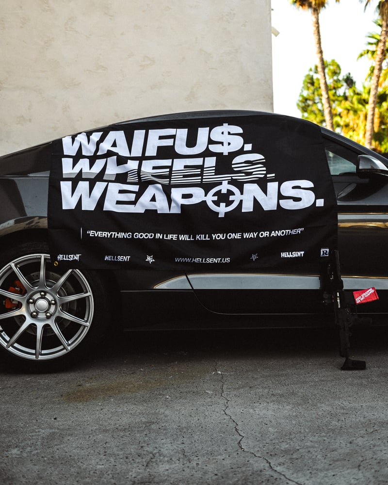 Image of Waifus, Wheels, Weapons Flag