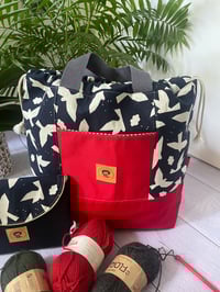 Image 2 of Grand sac à projet taille L , poche avant: Mouettes