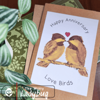 Image 2 of Happy Anniversary Love Birds Greeting Card