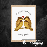 Image 1 of Happy Anniversary Love Birds Greeting Card