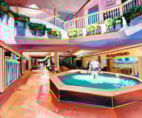 Mall Fountain by Sari Shryack - Original Painting