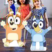 Image 1 of Bluey & Bingo - Bluey Family Cardboard Cutout, Waterproof, Corrugated Plastic, Coroplast