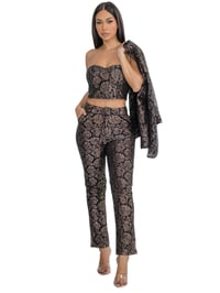 Image 1 of Three Piece Rose Lace Set