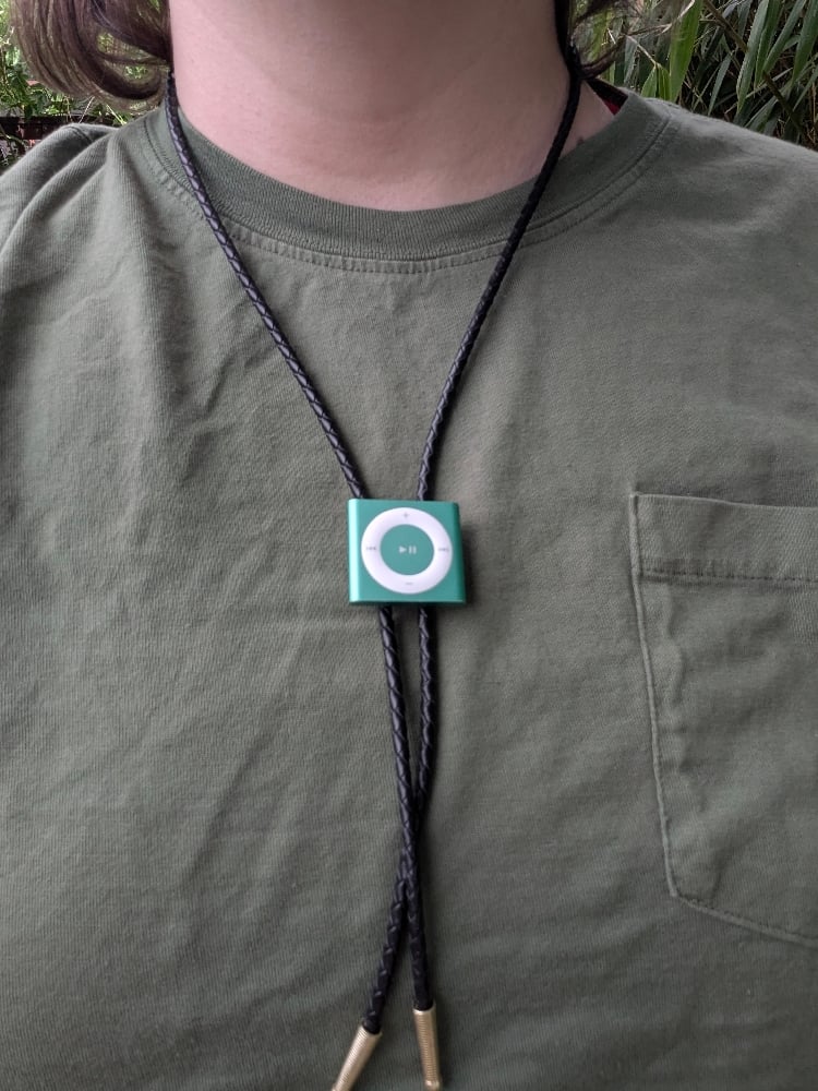 Image of iPod shuffle green Bolo Tie