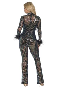 Image 2 of Elegant black sequence jumpsuit