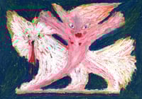 Image 1 of ORIGINAL: Elf riding white blood-spitting beast