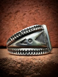 Image 4 of WL&A Handmade Heavy Ingot Layered Repoussé Cigar Band Ring - Size 14.5