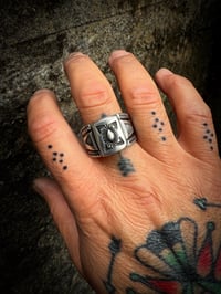 Image 5 of WL&A Handmade Heavy Ingot Layered Repoussé Cigar Band Ring - Size 14.5