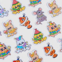 Image 2 of clown animals - clear stickers