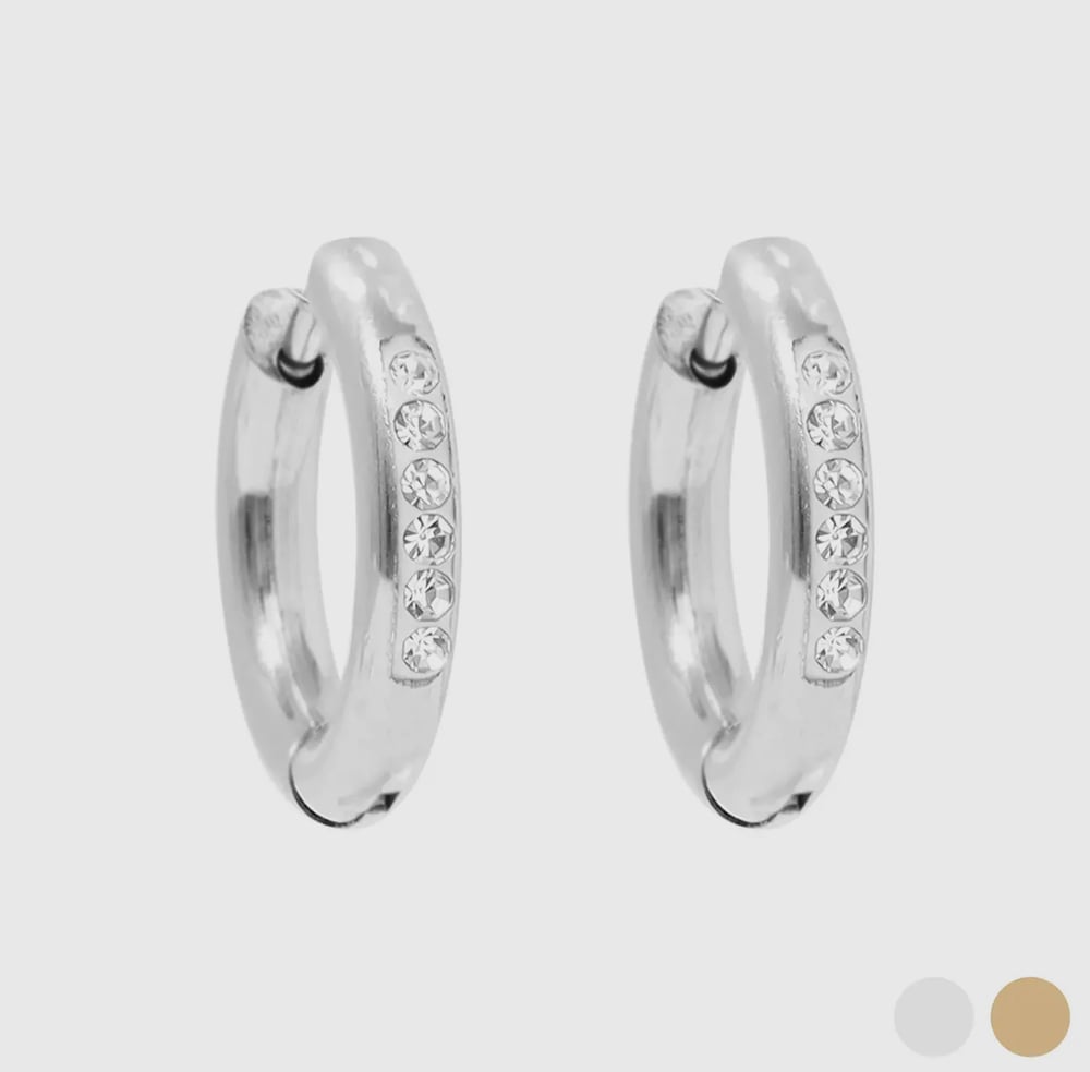 Image of Cz Huggie hoop earrings