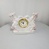 Image 1 of Unicorn Quartz Clock, Pearlescent Unicorns From The 80's, #926
