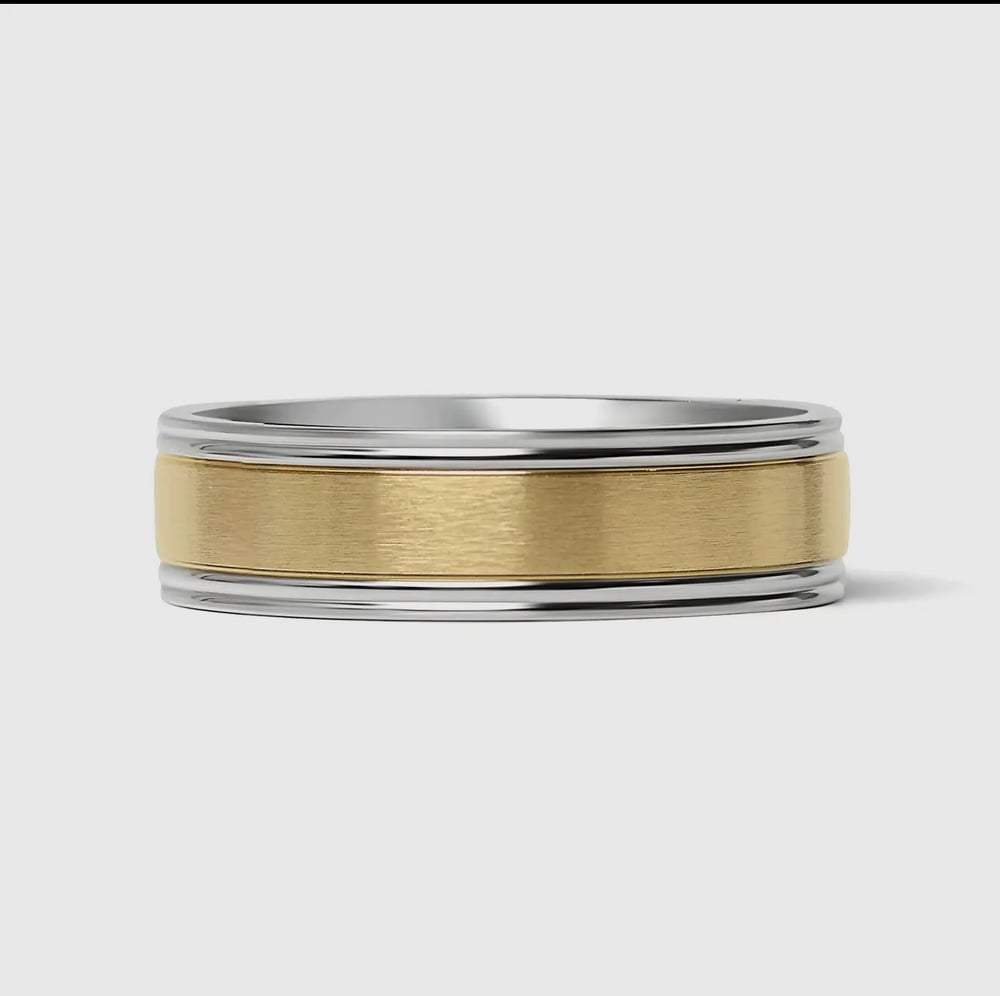 Image of 18k gold pltd center polished ring