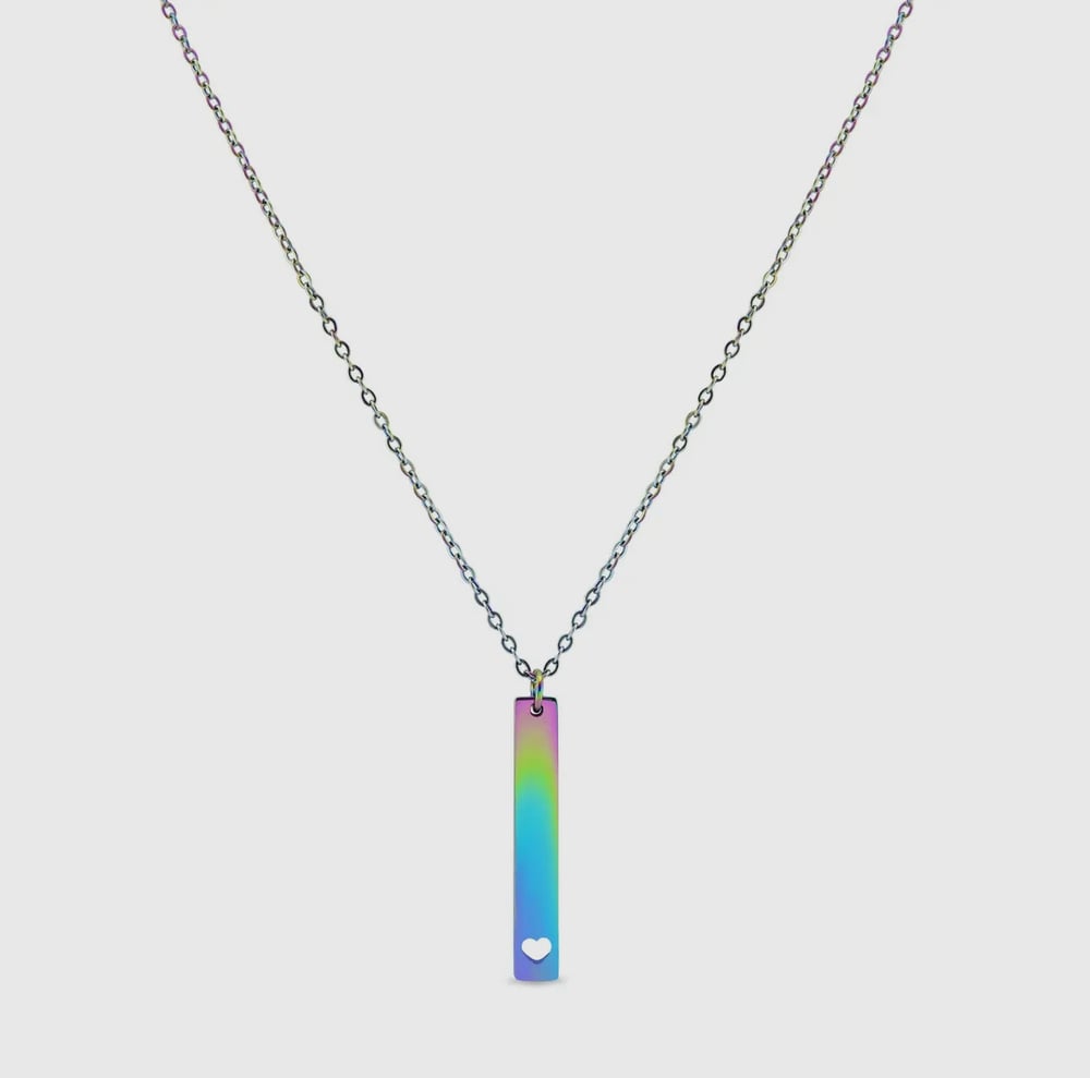 Image of Heart cutout bar necklace