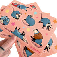 Image 2 of "Opossums" sticker sheet