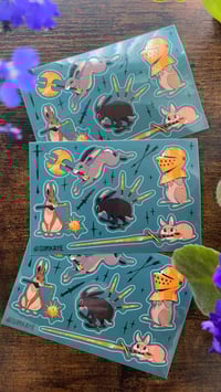 Image 4 of "Medieval Rabbits" sticker sheet