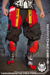  THUtech cyberpunk robo tabi RED boot shoes - original design techwear armor robotic shoes