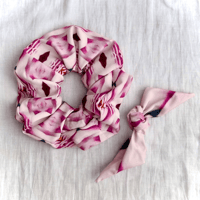Image 1 of St. Louis Water Lily Hair Scrunchie - Pink/Magenta