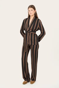 Image 3 of CARDIGAN MARYLIN RIGHE NERO