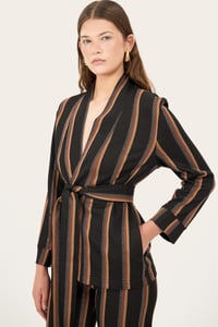 Image 5 of CARDIGAN MARYLIN RIGHE NERO
