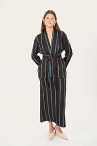 Image 1 of CARDIGAN MARYLIN RIGHE MARRONE