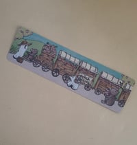 Image 2 of Traditional Bookmark--Swoopy Ghost with Capybara Peach Express