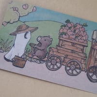 Image 4 of Traditional Bookmark--Swoopy Ghost with Capybara Peach Express