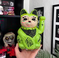 GREEN SPOOKY 22CM LUCKY CAT