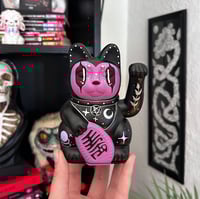 BLACK & PURPLE 13CM LUCKY CAT