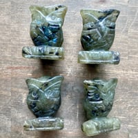 Image 3 of Mahogany Obsidian Crystal Owl, Hand-Carved Crystal Owls, Hand-Carved Gemstone Figurine, Altar Decor