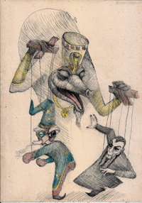 Alhazred ink drawing by Anton-Constantin Anastassov 