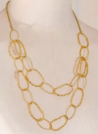 Image 1 of Double Layer Chain Golden Necklace-Stainless Steel 