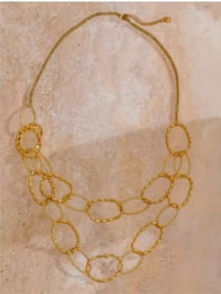 Image 2 of Double Layer Chain Golden Necklace-Stainless Steel 