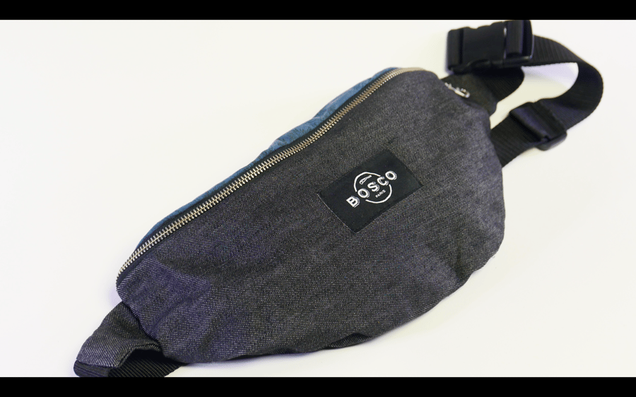 Image of BOSCO PARIS – Sac banane denim & toile de Jouy