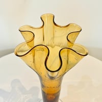 Image 3 of Grand vase de Murano vintage en verre soufflé et bullé jaune - 1960s 1970s