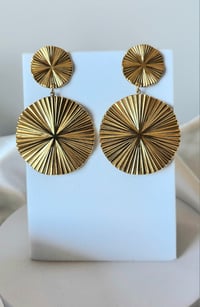 Image 3 of Oversized Sunburst Earrings 