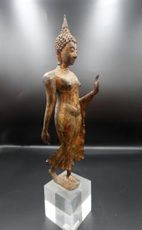 Image 1 of Thai gilt-bronze walking Buddha, Sukhothai style