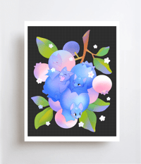 Blueberry Bats - Mini Print 