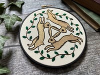 Image 3 of Three Hares 6" Embroidery Hoop