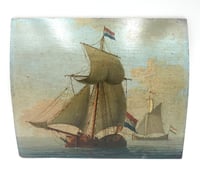 Image 1 of 19th century school - Dutch dogger sailing ships.