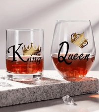 Image 1 of King & Queen Glass Set